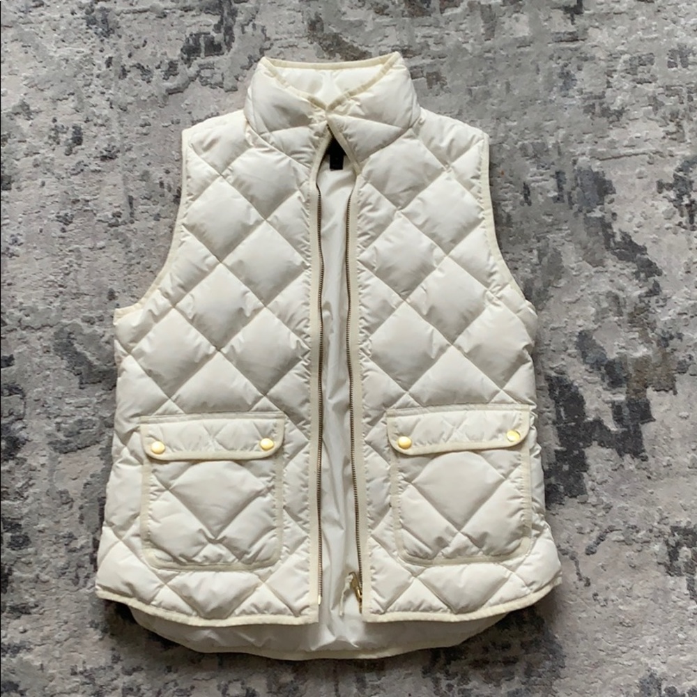 J. Crew Ivory Quilted Vest